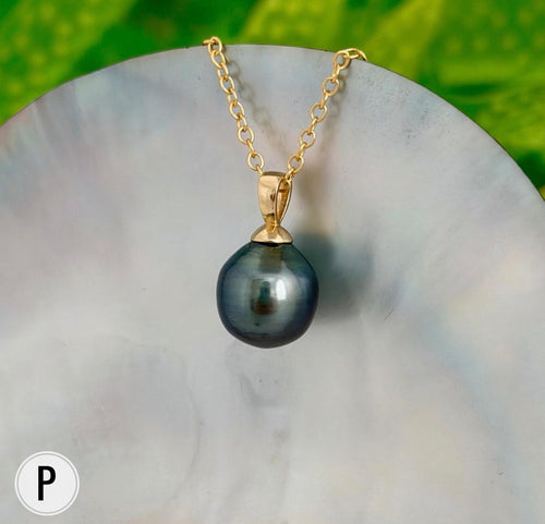 DOORBUSTER Tahitian Black Pearl Pendant: In Solid Gold
