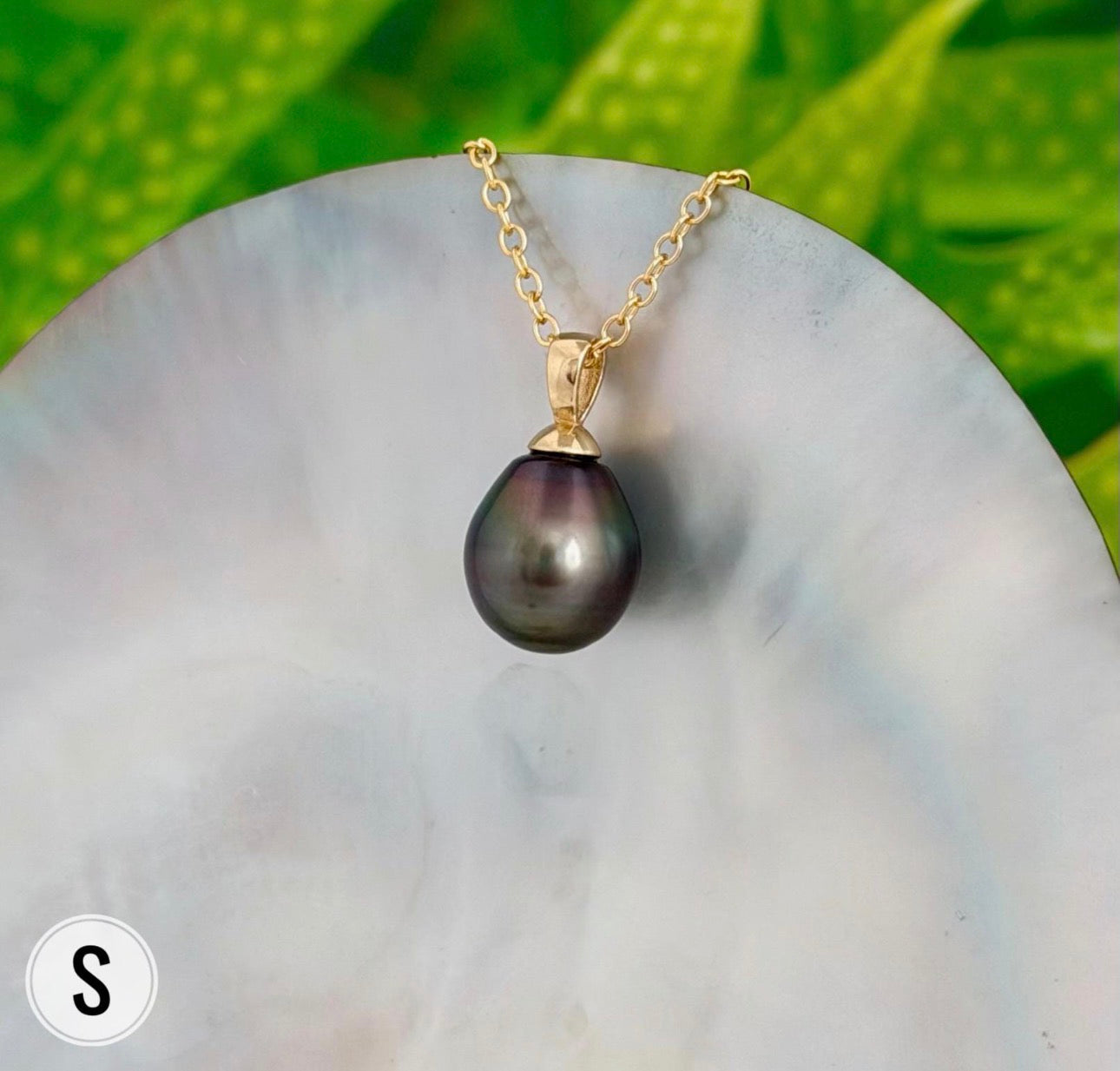 DOORBUSTER Tahitian Black Pearl Pendant: In Solid Gold