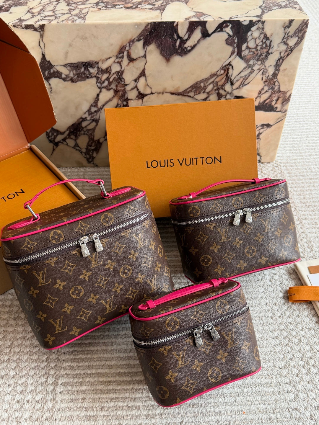3pc Luxury Branded Louis Vuitton MakeUp bag