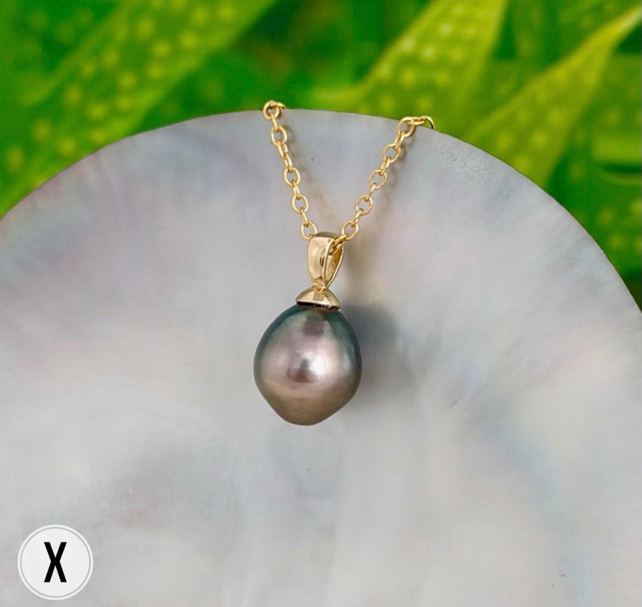 DOORBUSTER Tahitian Black Pearl Pendant: In Solid Gold
