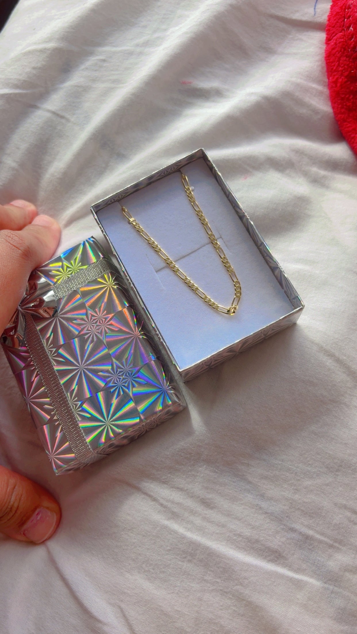 14K Solid  Figaro Chain Necklace