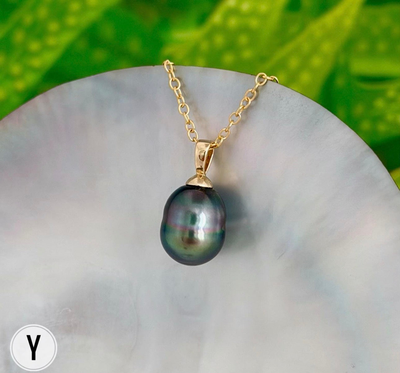 DOORBUSTER Tahitian Black Pearl Pendant: In Solid Gold