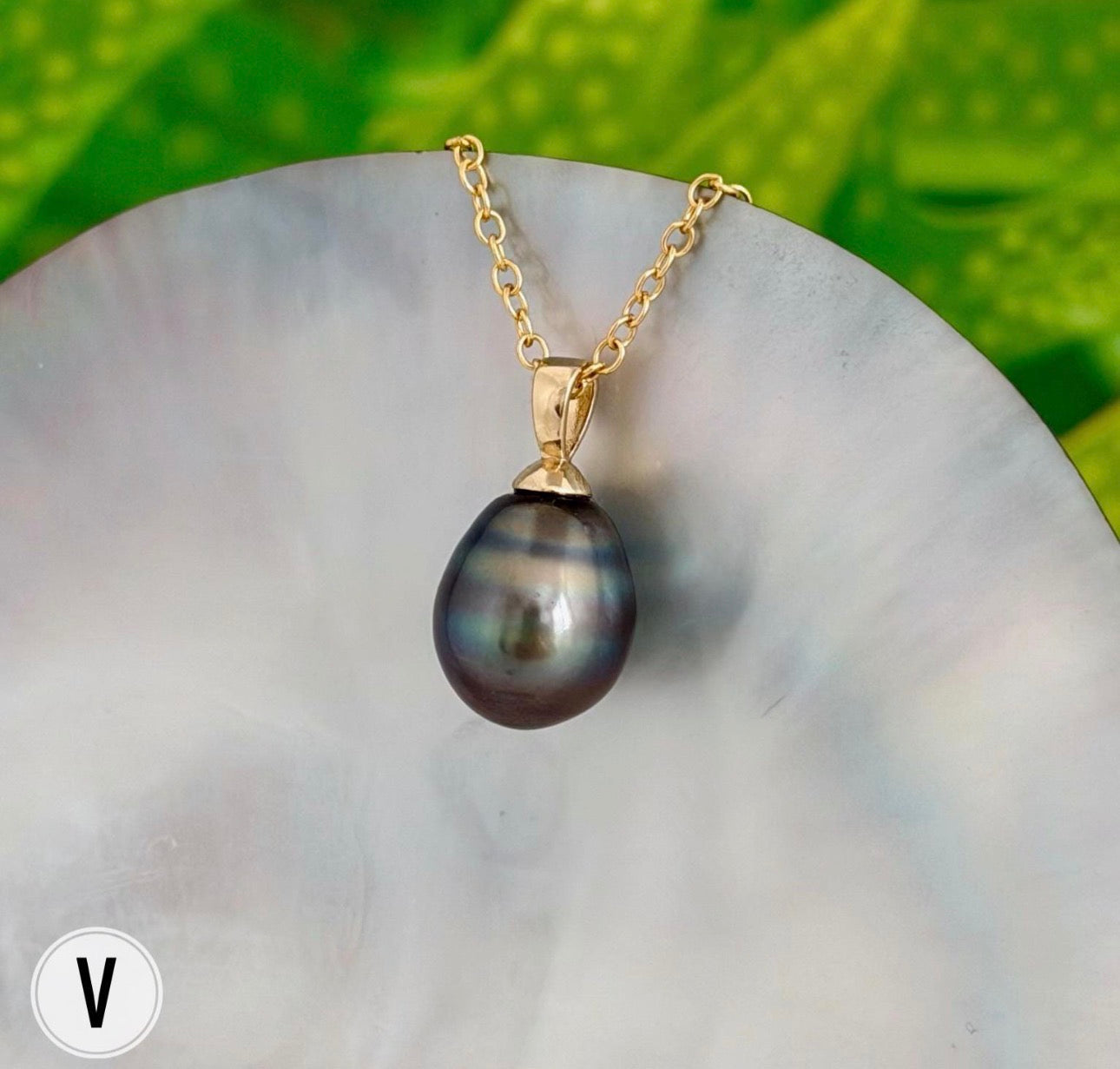 DOORBUSTER Tahitian Black Pearl Pendant: In Solid Gold