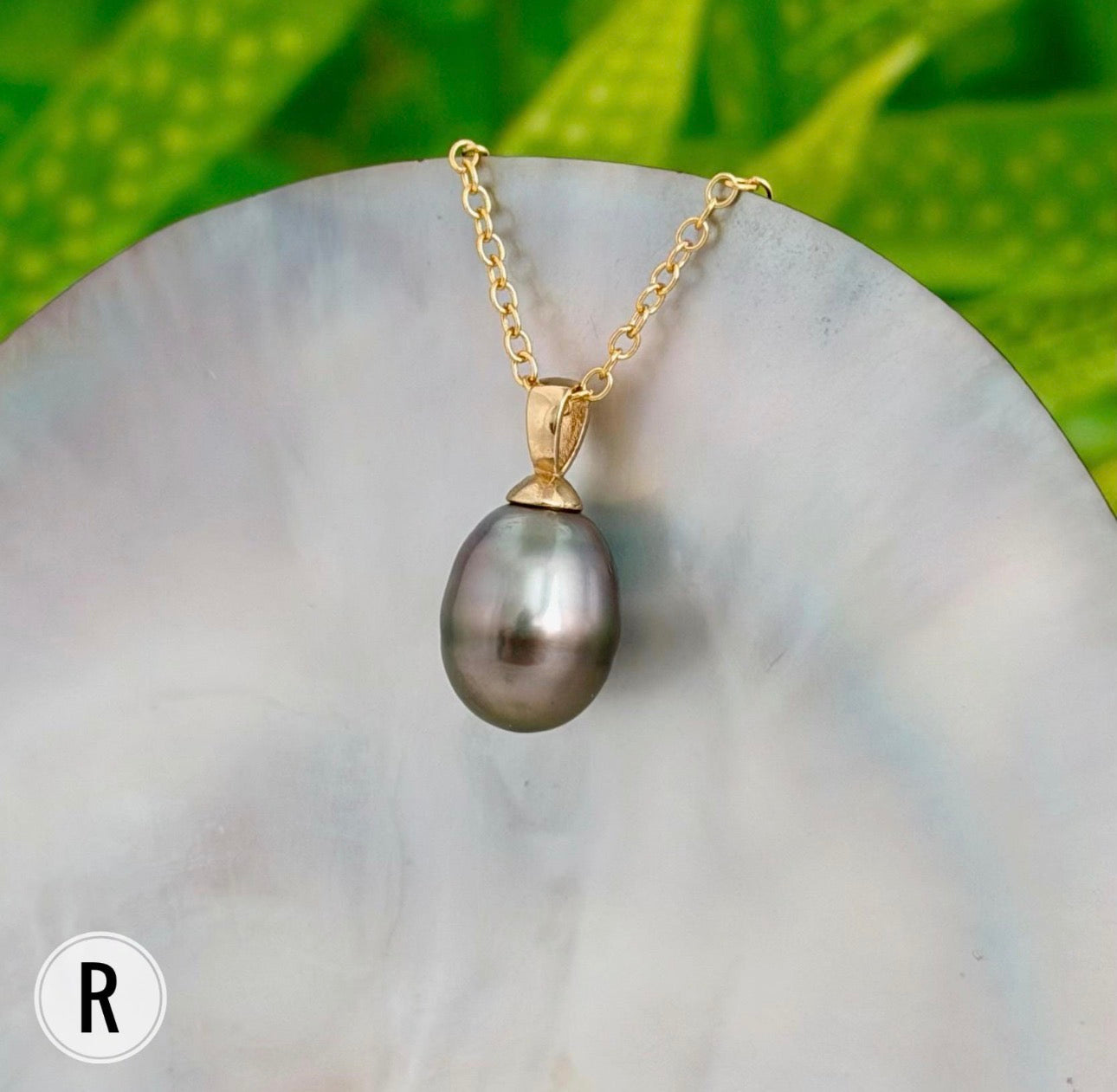 DOORBUSTER Tahitian Black Pearl Pendant: In Solid Gold