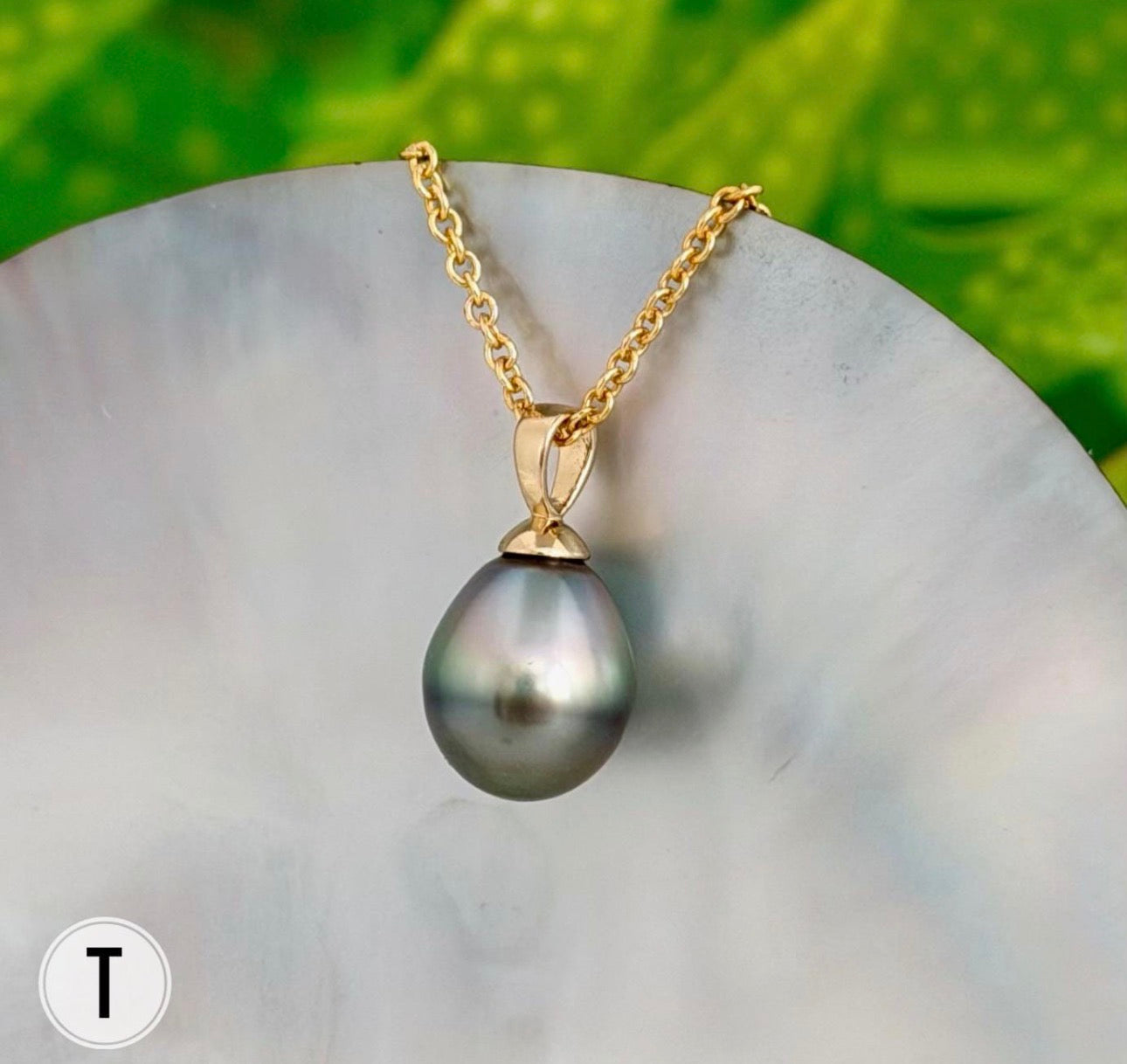 DOORBUSTER Tahitian Black Pearl Pendant: In Solid Gold