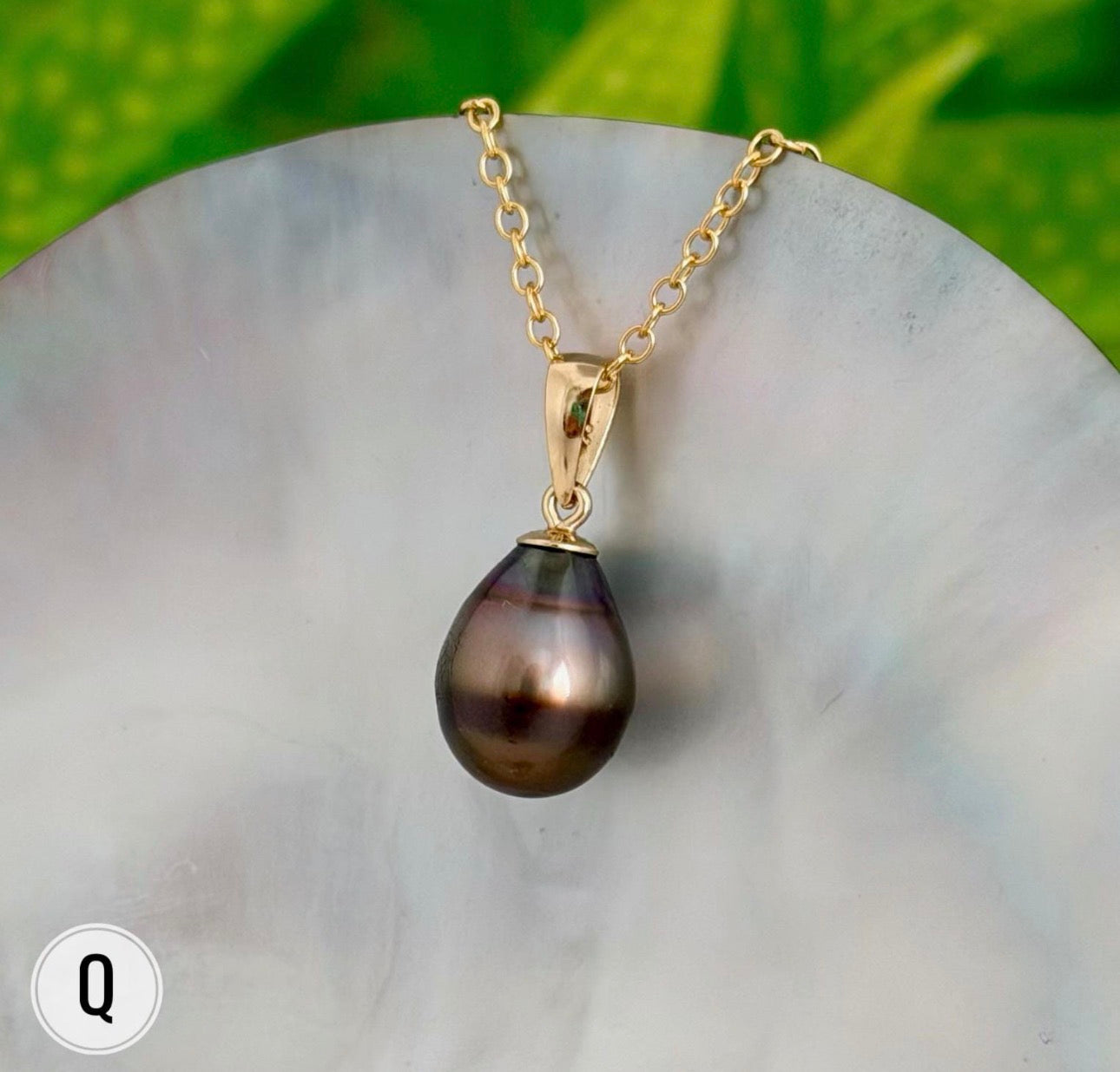 DOORBUSTER Tahitian Black Pearl Pendant: In Solid Gold