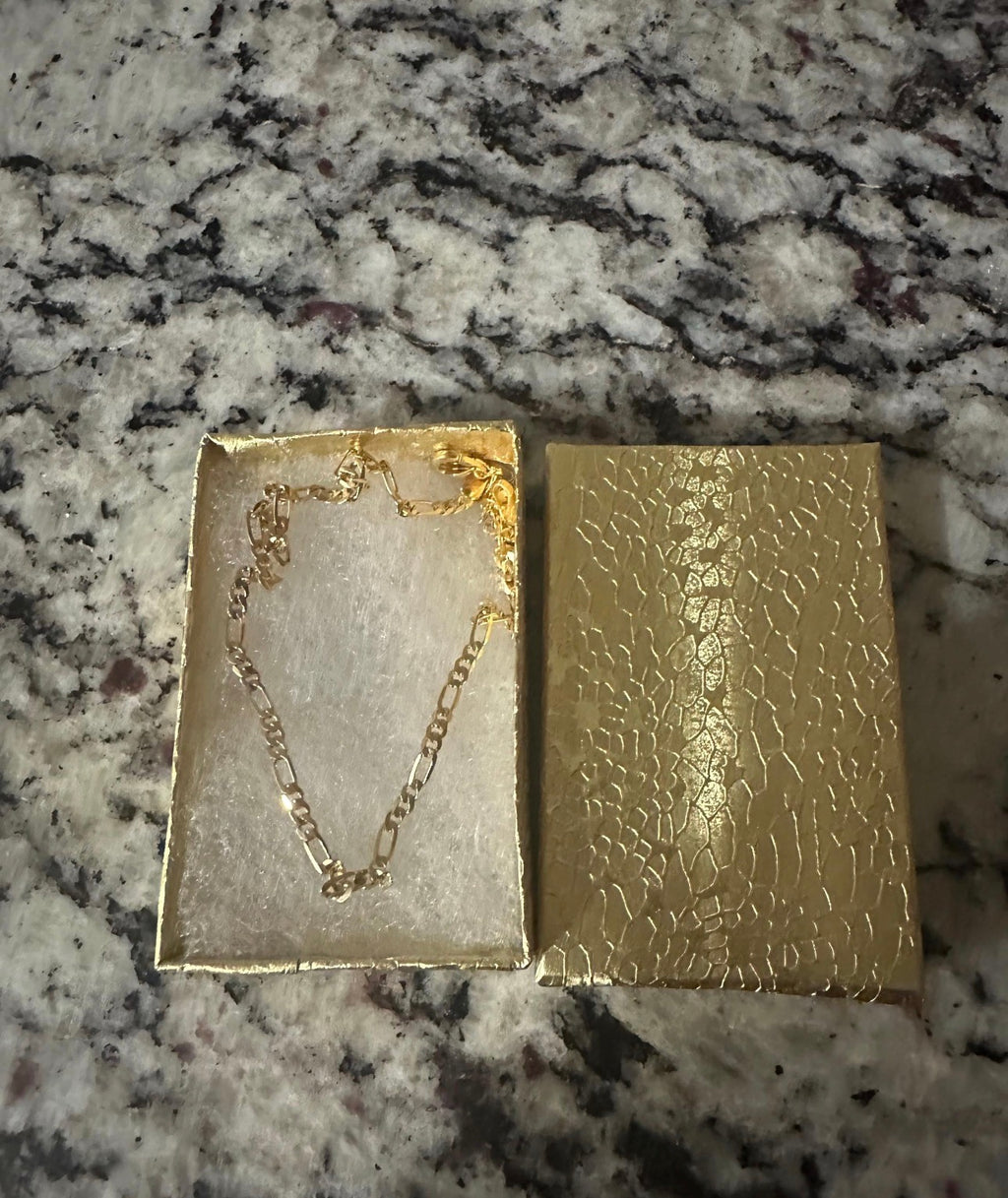 14K Solid  Figaro Chain Necklace