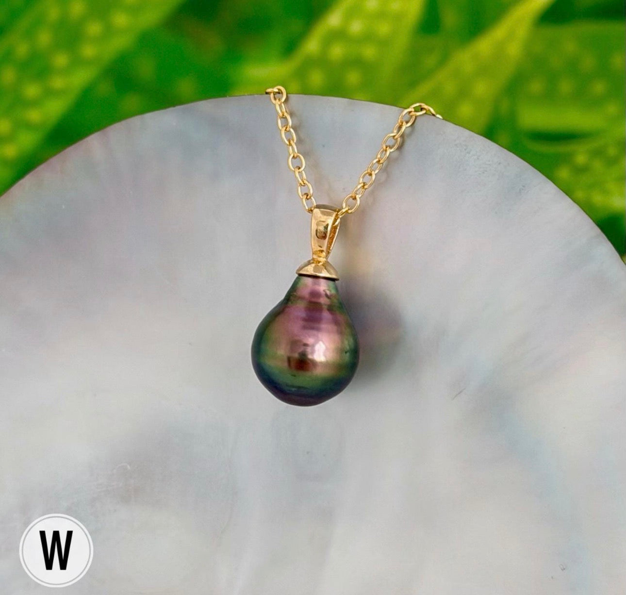 DOORBUSTER Tahitian Black Pearl Pendant: In Solid Gold