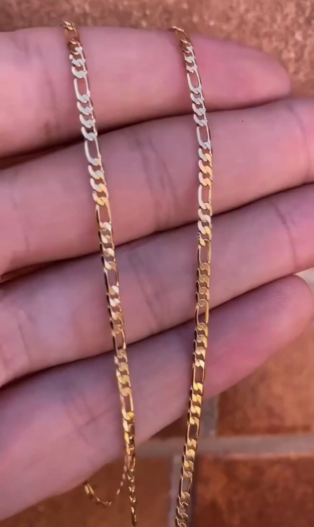 14K Solid  Figaro Chain Necklace